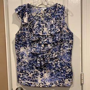 Silk CAbi ruffled front Silk blouse. Sz L